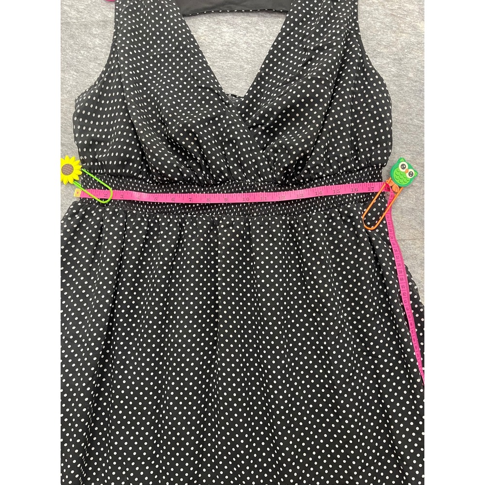 Torrid Black White Polka Dot Smocked Waist Cutout Back Dress 10012150 1X - Picture 10 of 13